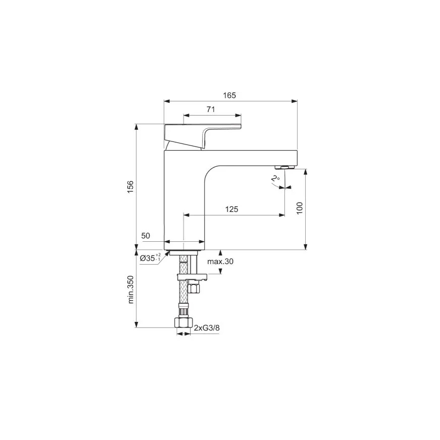 Ideal Standard A7105AA - EDGE mosdócsaptelep 15,6 cm fényes króm