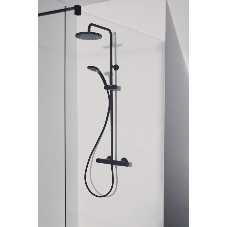 Ideal Standard A7545XG - Zuhanyszett CERATHERM T25 termosztátos csapteleppel, matt fekete