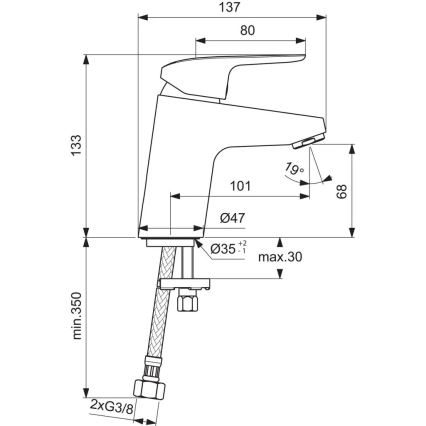 Ideal Standard B1710AA - CERAFLEX mosdócsaptelep 13,3 cm fényes króm