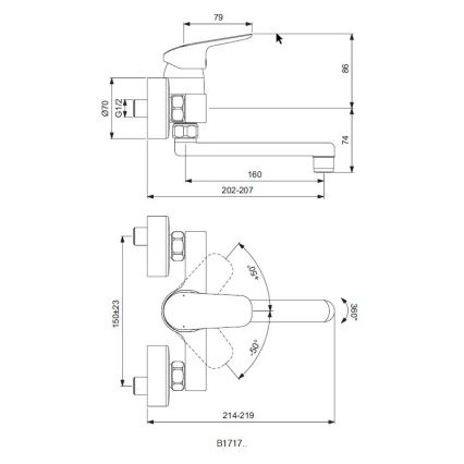 Ideal Standard B1717AA - CERAFLEX mosogatócsaptelep, fényes króm