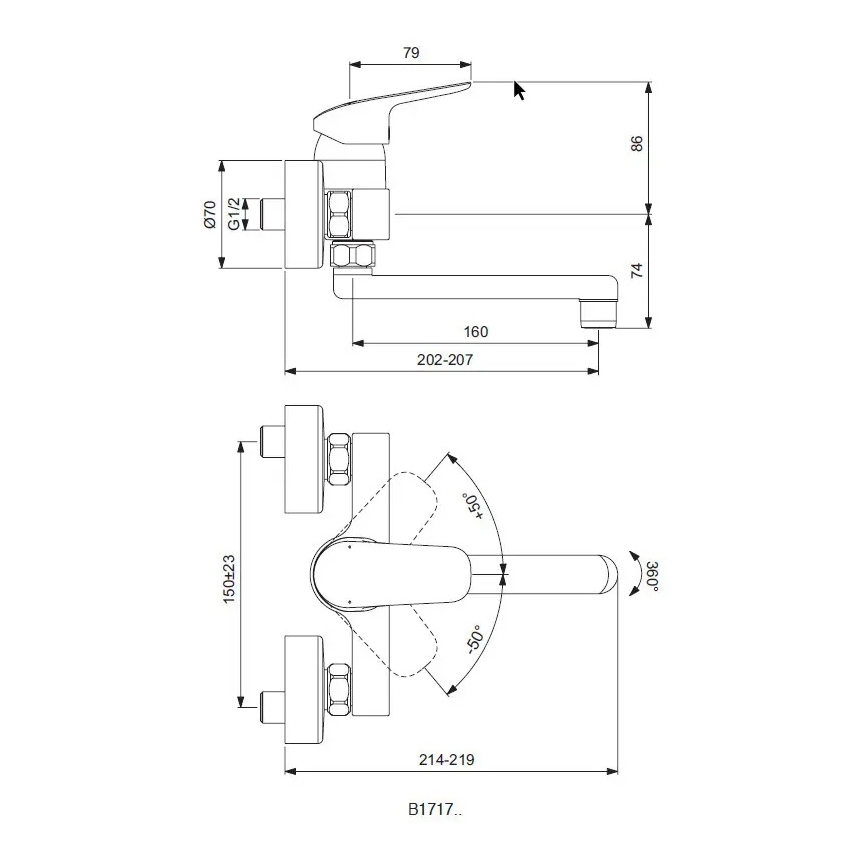Ideal Standard B1717AA - CERAFLEX mosogatócsaptelep, fényes króm