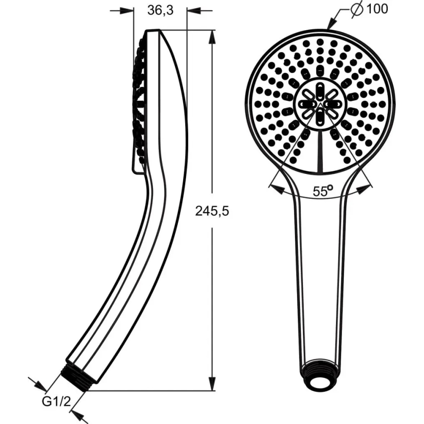 Ideal Standard B9403AA - IDEALRAIN kézi zuhany, fényes króm
