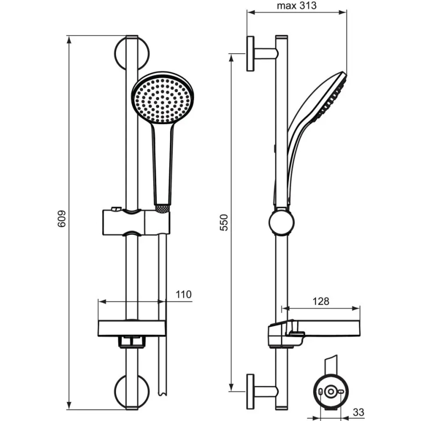 Ideal Standard B9412AA - IDEALRAIN zuhanyszett, fényes króm