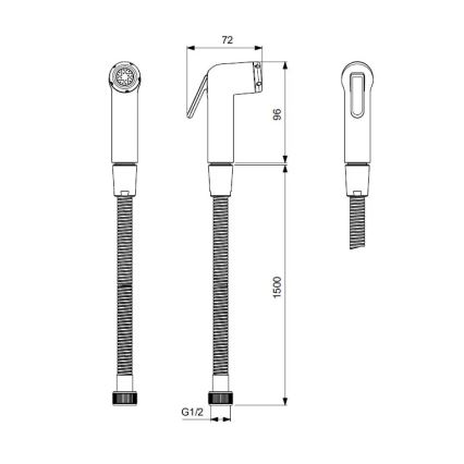 Ideal Standard BC180AA - kézi bidé zuhany IDEALSPRAY 150 cm fényes króm