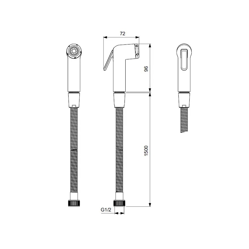Ideal Standard BC180AA - kézi bidé zuhany IDEALSPRAY 150 cm fényes króm