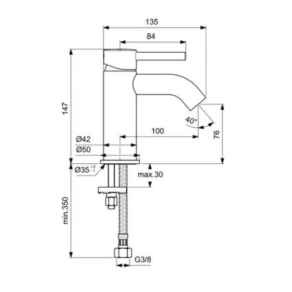 Ideal Standard BC268AA - CERALINE mosdócsaptelep 14,7 cm, fényes króm