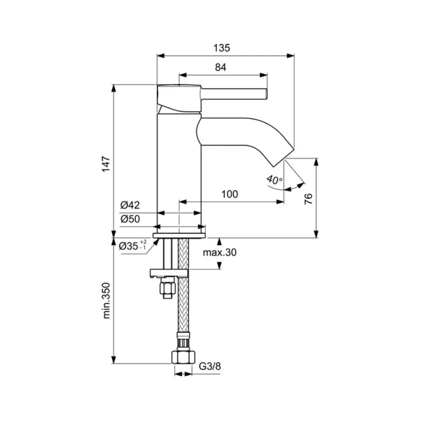 Ideal Standard BC268AA - CERALINE mosdócsaptelep 14,7 cm, fényes króm