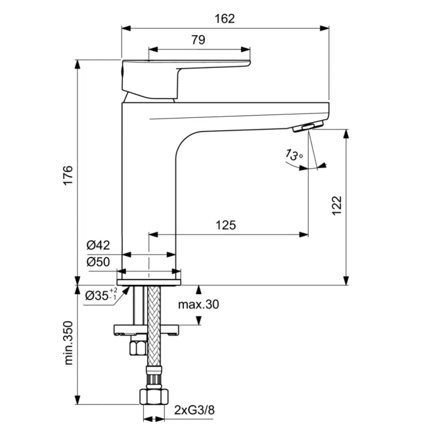 Ideal Standard BC554AA - Mosdócsaptelep CERAFINE MODEL O 17,6 cm fényes króm