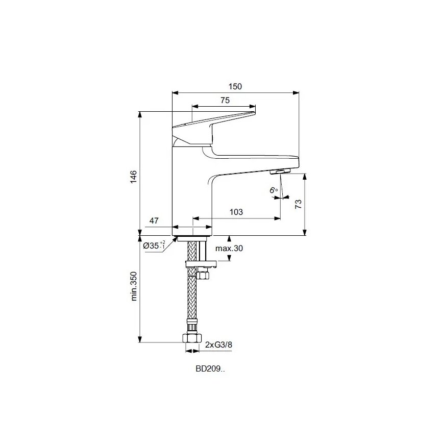 Ideal Standard BD209AA - CERAPLAN mosdócsaptelep, 14,6 cm, fényes króm