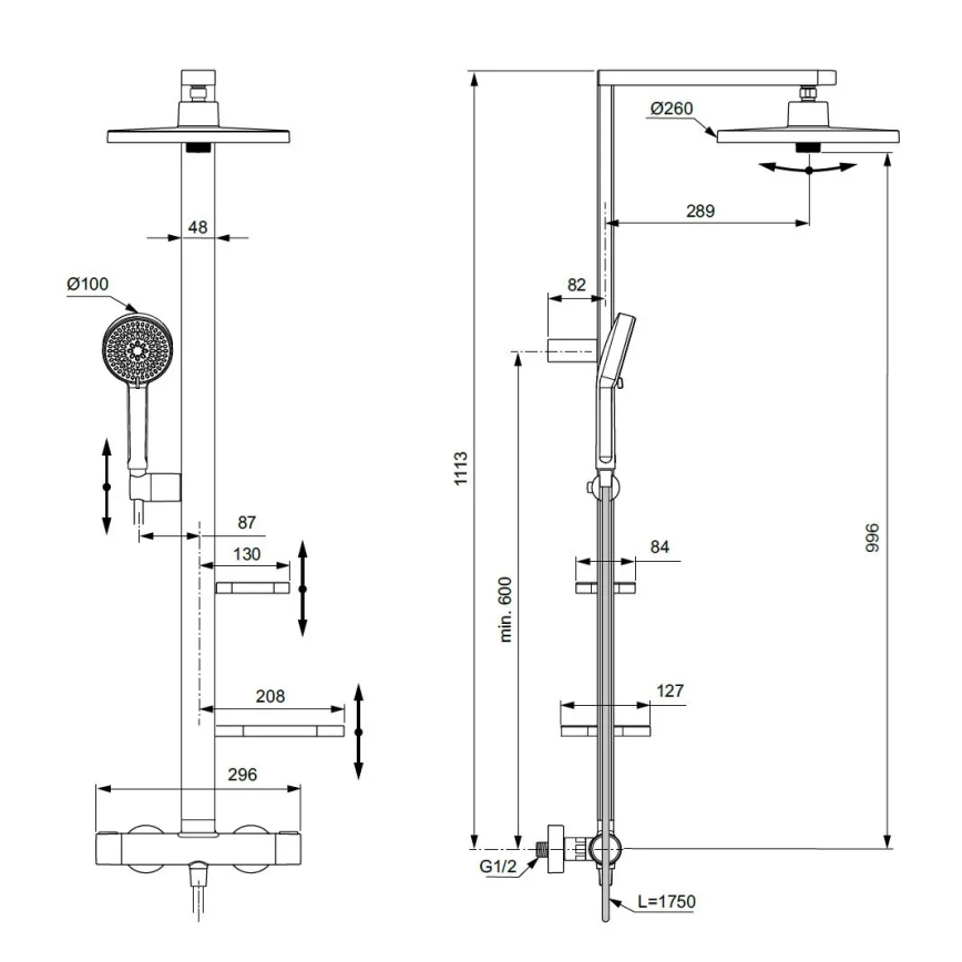 Ideal Standard BD583SI - CERATHERM ALU+ termosztátos zuhanyszett, ezüst