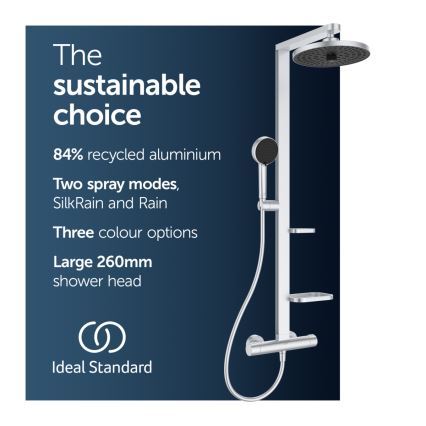 Ideal Standard BD583SI - Zuhanyszett CERATHERM ALU+ termosztátos csapteleppel, matt króm