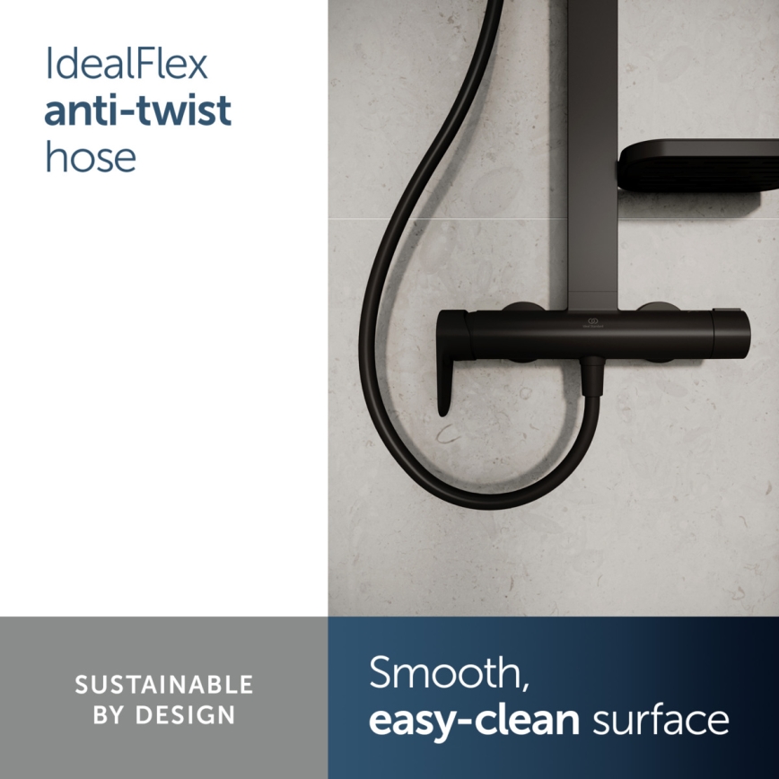 Ideal Standard BD584XG - CERAFLOW ALU+ zuhanyszett csapteleppel, matt fekete