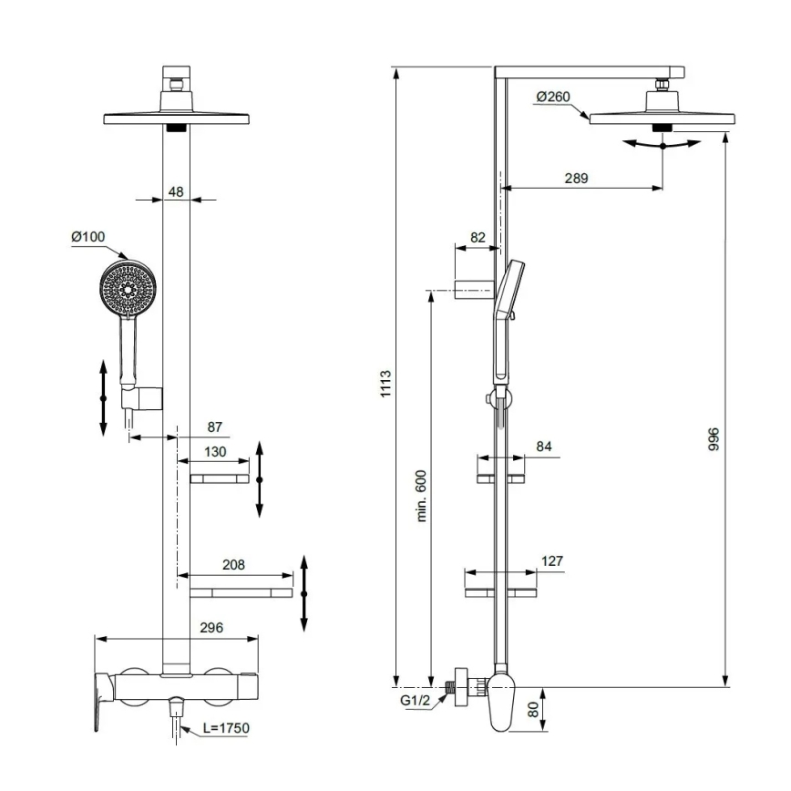 Ideal Standard BD584XG - CERAFLOW ALU+ zuhanyszett csapteleppel, matt fekete