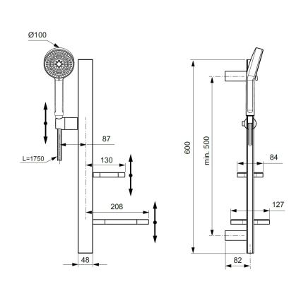 Ideal Standard BD586XG - IDEALRAIN ALU+ zuhanyszett, matt fekete