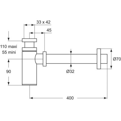 Ideal Standard D5859AA - Mosdó szifon matt króm