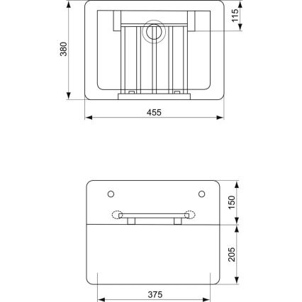 Ideal Standard S593901 - Falra szerelhető mosdó lefolyóráccsal DOURO 45,5x38 cm kerámia/fehér