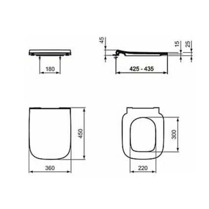 Ideal Standard T500301 - WC-ülőke SoftClose I.LIFE B fehér