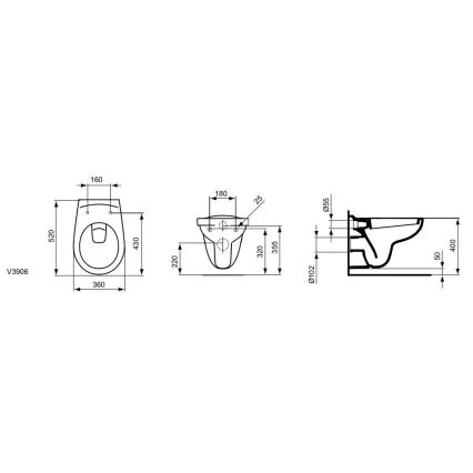 Ideal Standard V390601 - Fali WC EUROVIT kerámia/fehér