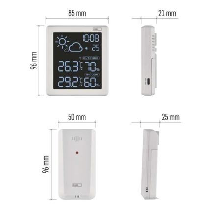 Időjárás-állomás 5V 2xAAA + 2xAAA fekete