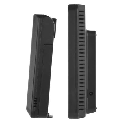 Időjárás-állomás színes LCD-kijelzővel és ébresztővel, 5V, 3xAAA + 2xAA, fekete