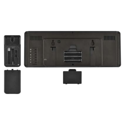 Időjárás-állomás színes LCD-kijelzővel és ébresztővel, 5V, 3xAAA + 2xAA, fekete