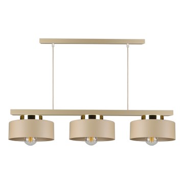 IGNIA kábeles csillár 3xE27/60W/230V bézs/arany