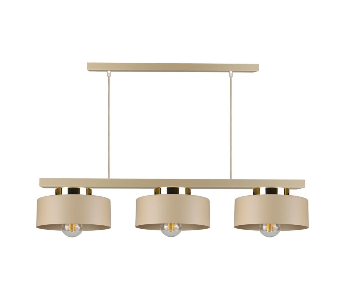 Keter Lighting IGNIA kábeles csillár 3xE27/60W/230V bézs/arany 3392