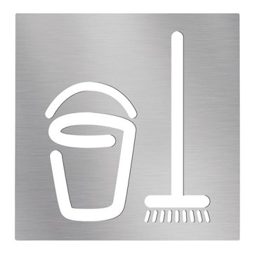 Ikon Takarító helyiség 12×12 cm rozsdamentes acél/ezüstszínű