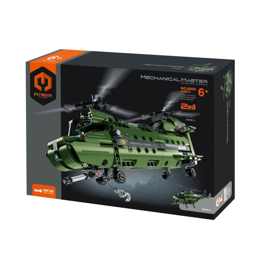 iM.Master - 2 az 1-ben mechanikus meghajtású helikopter építőkészlet, 393 darabos