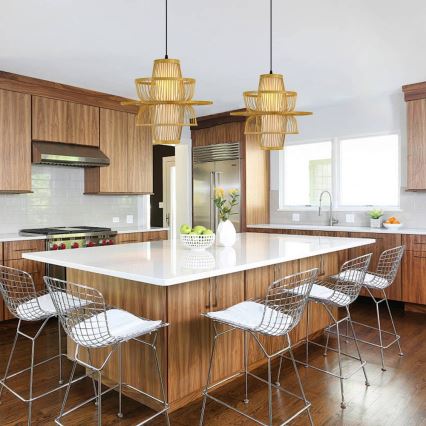 Csillár zsinóron PINCHOS 1xE27/40W/230V átm. 45 cm bambusz