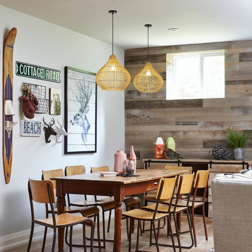 Csillár zsinóron PELO 1xE27/40W/230V átm. 40 cm rattan