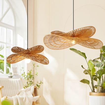 Csillár zsinóron MARIPOSA 1xE27/40W/230V átm. 50 cm juta