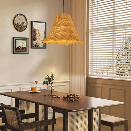 Csillár zsinóron NATURALEZA 1xE27/40W/230V átm. 45 cm rattan