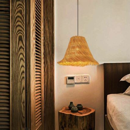 Csillár zsinóron NATURALEZA 1xE27/40W/230V átm. 45 cm rattan