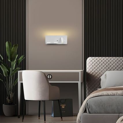 Immax 08286L - LED fali spotlámpa polccal, USB porttal és vezeték nélküli töltéssel Be PREPARE LED/3W/230V + LED/3W fehér