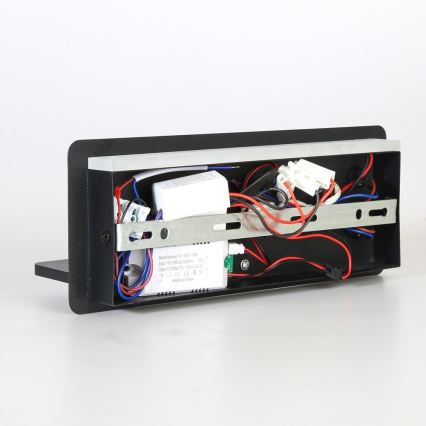 Immax 08287L - LED Fali spotlámpa polccal, USB porttal és vezeték nélküli töltéssel Be PREPARE LED/3W/230V + LED/3W fekete