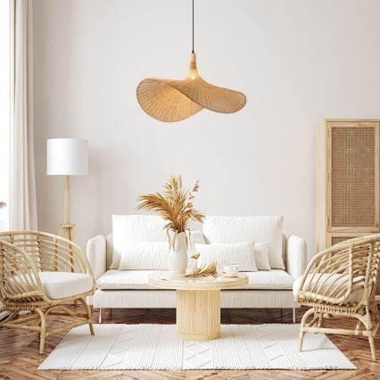 Immax 08290L - Csillár zsinóron SOMBRERO 1xE27/40W/230V átm. 80 cm rattan