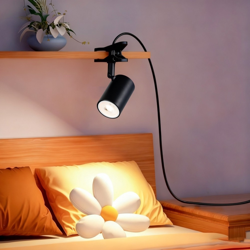 Csíptetős lámpa PUNTO 1xGU10/9W/230V fekete