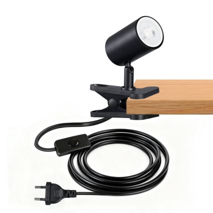 Csíptetős lámpa PUNTO 1xGU10/9W/230V fekete