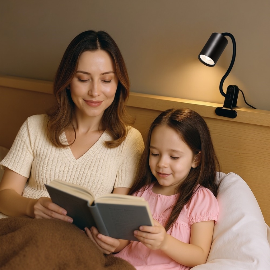Rugalmas csíptetős lámpa PUNTO 1xGU10/9W/230V fekete