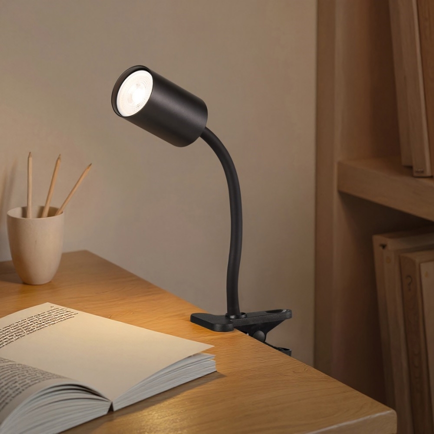 Rugalmas csíptetős lámpa PUNTO 1xGU10/9W/230V fekete