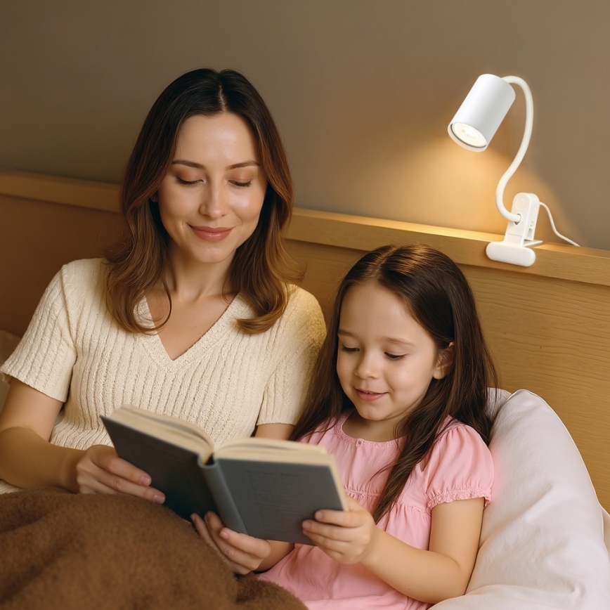 Rugalmas csíptetős lámpa PUNTO 1xGU10/9W/230V fehér