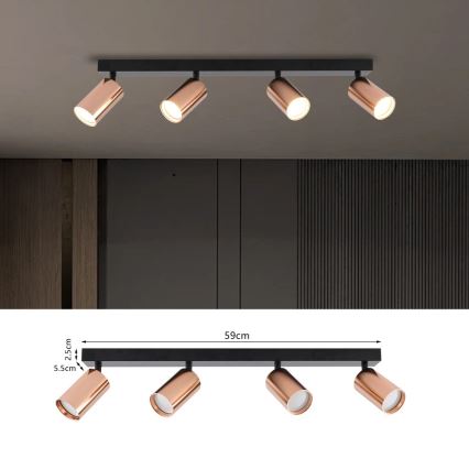 Spotlámpa PUNTO 4xGU10/9W/230V rózsaarany