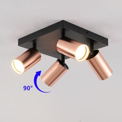 Spotlámpa PUNTO 4xGU10/9W/230V rózsaarany