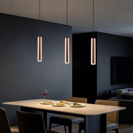 Zsinóros függőlámpa PUNTO 1xGU10/9W/230V rózsaarany
