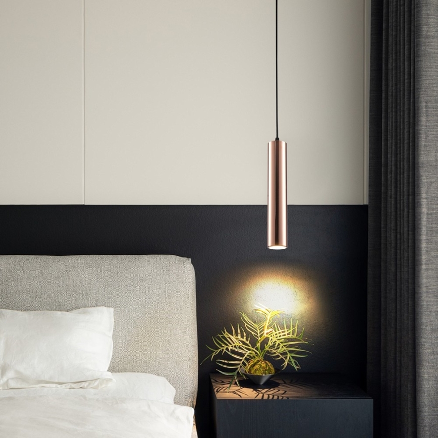 Zsinóros függőlámpa PUNTO 1xGU10/9W/230V rózsaarany