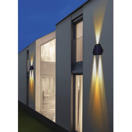 LED napelemes fali lámpa érzékelővel LED/2W/5V IP54 1300 mAh