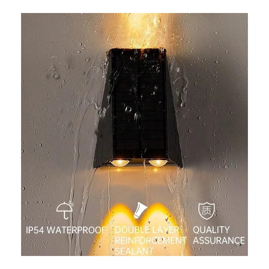 LED napelemes fali lámpa érzékelővel LED/2W/5V IP54 1300 mAh