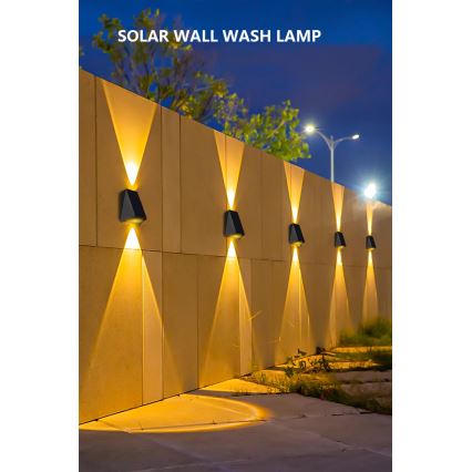 LED napelemes fali lámpa érzékelővel LED/2W/5V IP54 1300 mAh