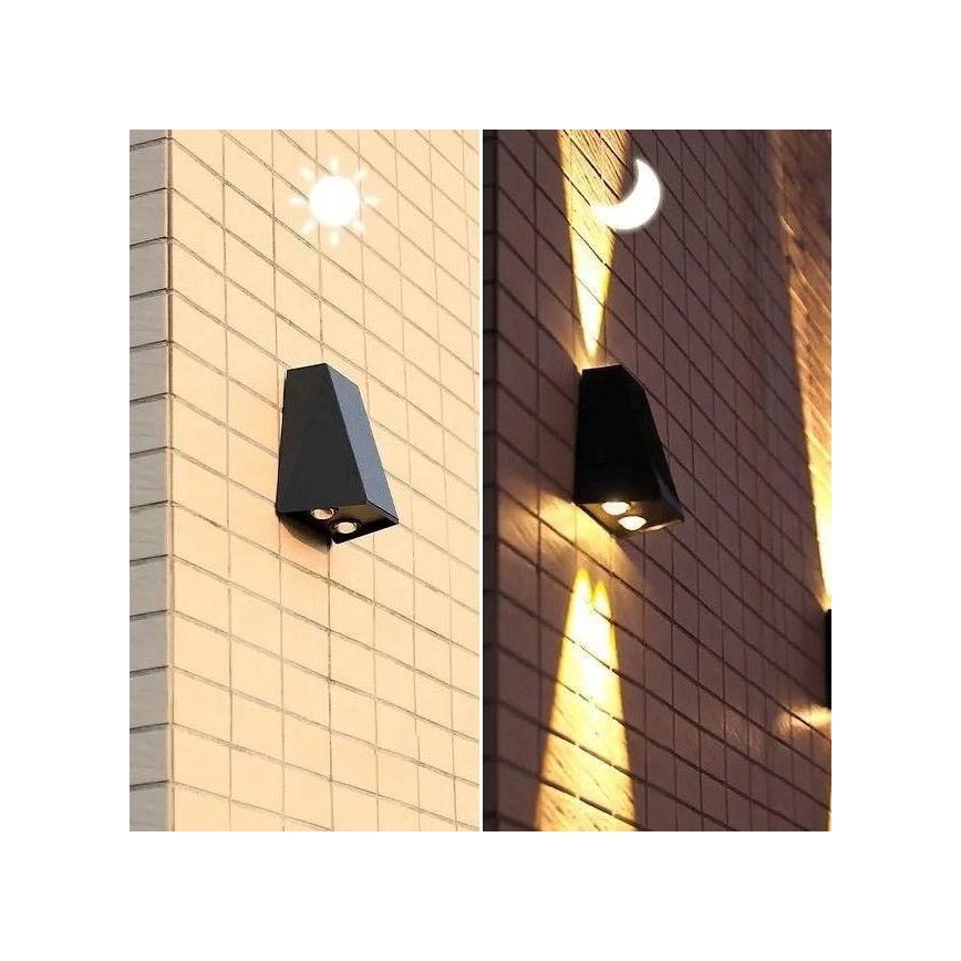 LED napelemes fali lámpa érzékelővel LED/2W/5V IP54 1300 mAh